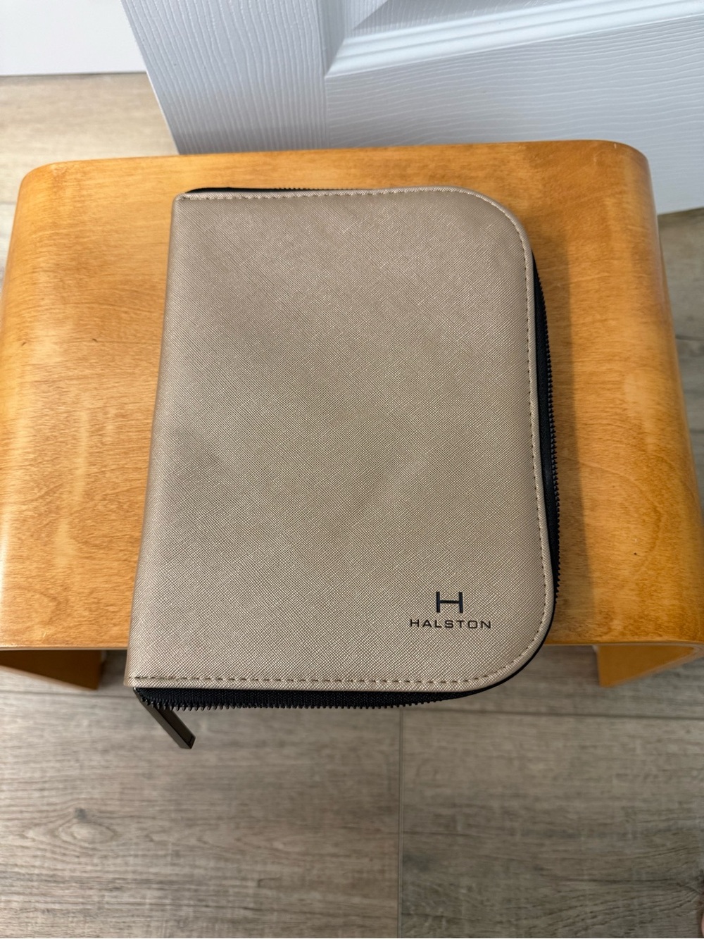 Halston Zip Travel Jewelry Case in Taupe